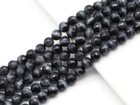 Natural Blue Tiger Eye Round Faceted Beads, Sku#UA237