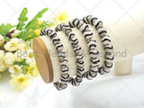 Natural Black White Tibetan Agate Stretchy Bracelet, sku#U1096