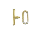 CZ Paperclip Toggle Gold Clasp, sku#LX185