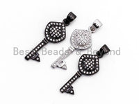 CZ Micro Pave Key Shape Pendant, Cubic Zirconia Key Shape Pendant for Necklace Bracelet Earrings Making,10x24mm,sku#Y39