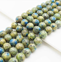 Top Quality Natural K2 Jasper Smooth Round Beads,6mm/10mm/12mm/14mm/16mm Greenish Blue Gemstone Beads,15.5 Full Strand,SKU#U317