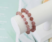 Strawberry Quartz Stretchy Beads Bracelet,Sku#EF103