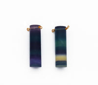 Gold Colorful Fluorite Cylinder Charm, Sku#LY02