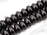 Quality Shiny Smooth Black Onyx Rondelle Beads, 2x4mm/3x6mm/4x8mm/5x8mm/6x10mm/8x12mm Wholesale Gemstones Beads,15.5" Full Strand, SKU#Q9