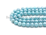 Mystic Plated Ice Blue Jade Round Faceted Beads, SKU#U435