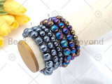 Mystic/AB Mystic Black Onyx Stretchy Bracelet, Sku#EF59