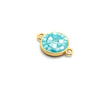 Natural Blue Shell Round Shape Charm, 15x10mm, Sku#Z280