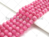 Special Cut Hot Pink Cat's Eye Round Faceted Beads