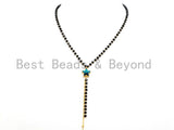 Black Beaded Star choker with Y-Drop, sku#P5