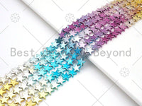 NEW!!! Rainbow Natural Hematite Smooth Five Point Star Beads, Gold Green Purple Blue Pink Matrix 8mm Hematite, 15.5'' Full Strand, SKU#S138