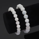Genuine Moonstone Round Smooth Stretchy Bracelet, Sku#EF408