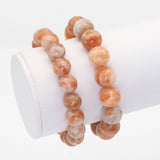 Orange Calcite Round Smooth Stretchy Bracelet, Sku#EF405