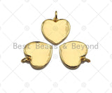 18k Gold Shiny Gold Plain Heart Shape Pendant, Gold Heart Charms,Gold Pendant, Plain Heart Necklace Charms, 15x15mm, Sku#F1284