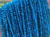 Quanity Genuine Blue Apatite Faceted Round Beads, 2mm/3mm Natural Small Beads, 15.5'' Full Strand, SKU#U1219