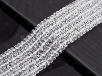 High Quality Genuine Clear Quartz Rondelle Special Cut Beads, 3x6mm/4x7mm Rondelle Faceted Quartz, 15.5'' Full Strand, Sku#U1176