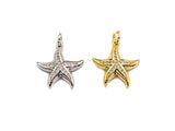 CZ Micro Pave Starfish Shaped Pendant/Charm, Cubic Zirconia Pendant Charm, 17x18mm,sku#Z575