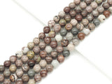 Natural Red Grass Flower Jasper Round Smooth Beads, Sku#U1331