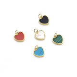 Gold gemstone Heart Charm, Sku#LX221