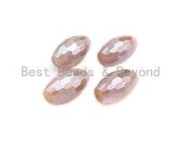 Gorgeous Plated Moonstone Beads, Oval Faceted Moonstone Beads, Focal Moonstone, Pink Moonstone Beads, 12x20mm, sku#U578