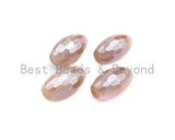 Gorgeous Plated Moonstone Beads, Oval Faceted Moonstone Beads, Focal Moonstone, Pink Moonstone Beads, 12x20mm, sku#U578