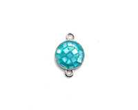 Natural Blue Shell Round Shape Charm, 15x10mm, Sku#Z280