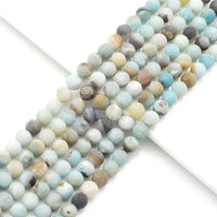 Genuine Matt Amazonite Round Smooth Beads, 6mm/8mm/10mm, Sku#U1556