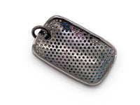 CZ Micro Pave Mixed Color Rectangular Pendant, Cubic Zirconia Pendant/Charm, 28x17mm,Sku#F51