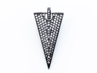 CZ Micro Pave Triangular Pendant with Diamond Bail, Triangle Cubic Zirconia Pendant,18x34mm, 1pc, sku#F110