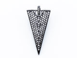 CZ Micro Pave Triangular Pendant with Diamond Bail, Triangle Cubic Zirconia Pendant,18x34mm, 1pc, sku#F110