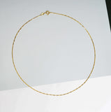 17.5'' Gold Solid Triangle Chain Necklace, Sku#M408