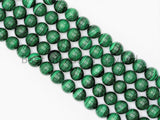 High Quality Natural Smooth Malachite Round Beads, 6mm/8mm/10mm/12mm/14mm, Green Gemstones Beads,Malachite Beads,15.5" Full Strand,SKU#U335