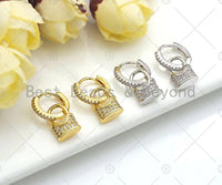 Lock Shape Higgie Earring, Sku#O28