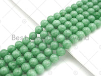 High Quality Natural Dark Green Angelite Beads, 6mm/8mm/10mm/12mm Round Smooth Beads, 15.5'' Full Strand, Sku#U1130