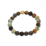 Genuine Jade Round Faceted Stretchy Bracelet, 8mm/10mm, Sku#EF301