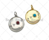 Red Turquoise Stone Coin Pendant/Charm, Sku#L408