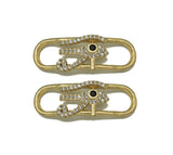 CZ Pave Fish Eye Oval link Connector Charm, Sku#LK693