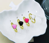 Enamel Heart Adjustable Ring, Sku#X332