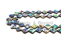 Natural Abalone Flat Diamond Shape Shell beads, Loose Smooth