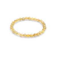 Genuine Round Smooth Rutilated Quartz Stretchy Bracelet, Sku#EF361