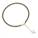 Black Beads Choker necklace, EF327