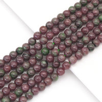Genuine Red Green Garnet Round Smooth Beads, Sku#U1715