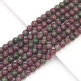 Genuine Red Green Garnet Round Smooth Beads, Sku#U1715