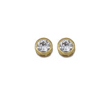 Gold CZ Round Charm, Sku#Y734