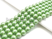 Natural Mother of Pearl Lime Green Round Faceted beads, 6mm/8mm/10mm/12mm Green MOP Beads, 15.5inch strand, SKU#T133