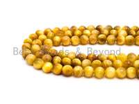 High Quality Gold Tiger Eye Round Smooth Beads, 4mm/6mm/8mm/10mm/12mm/14mm Round Beads, Gold Tiger Eye Gemstone, 15.5'' Full strand, SKU#U63