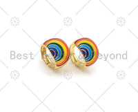 Colorful Enamel Rainbow Shape Adjustable Ring,Sku#O77