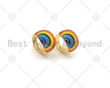 Colorful Enamel Rainbow Shape Adjustable Ring,Sku#O77