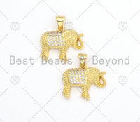 CZ Micro Pave Elephant Shape Pendant/Charm,18K Gold Filled Elephant Charm, Necklace Bracelet Charm Pendant,19x17mm,Sku#LK377