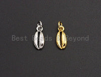 Oval Shell Shaped Pendant/Charm, Cubic Zirconia Pendant Charm,6x13mm,sku#Z562