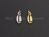 Oval Shell Shaped Pendant/Charm, Cubic Zirconia Pendant Charm,6x13mm,sku#Z562